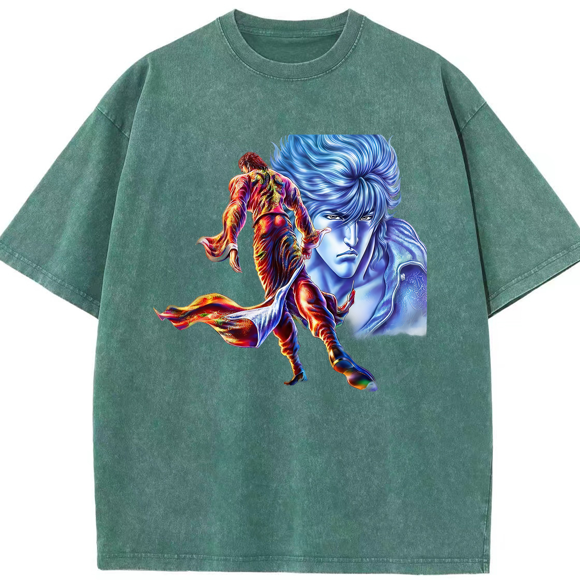（画像用） 北斗の拳 Fist of the North Star 綿100% ヴィンテージ風 半袖Tシャツ（フロントプリント）